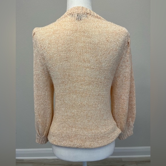 Ann Taylor Women's Peach Knit Sweater 3/4 Sleeve, Size S - Picture 5 of 7